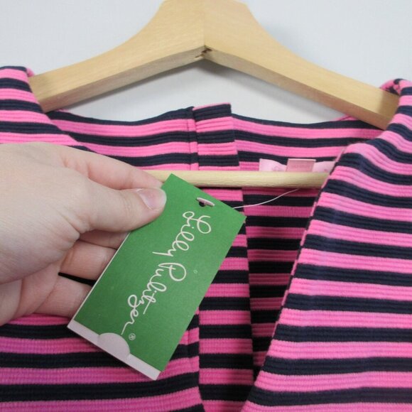 Lilly Pulitzer Brielle Dress Mini XXS Pink Striped Fit & Flare Cotton Blend 438 - Picture 6 of 12